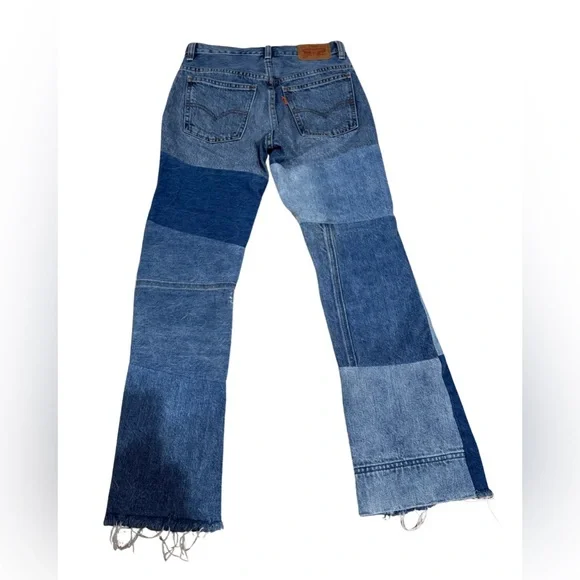 Levi’s 517 Patchwork Cropped Bootcut Jeans High Rise | Size W24 - Picture 5 of 16